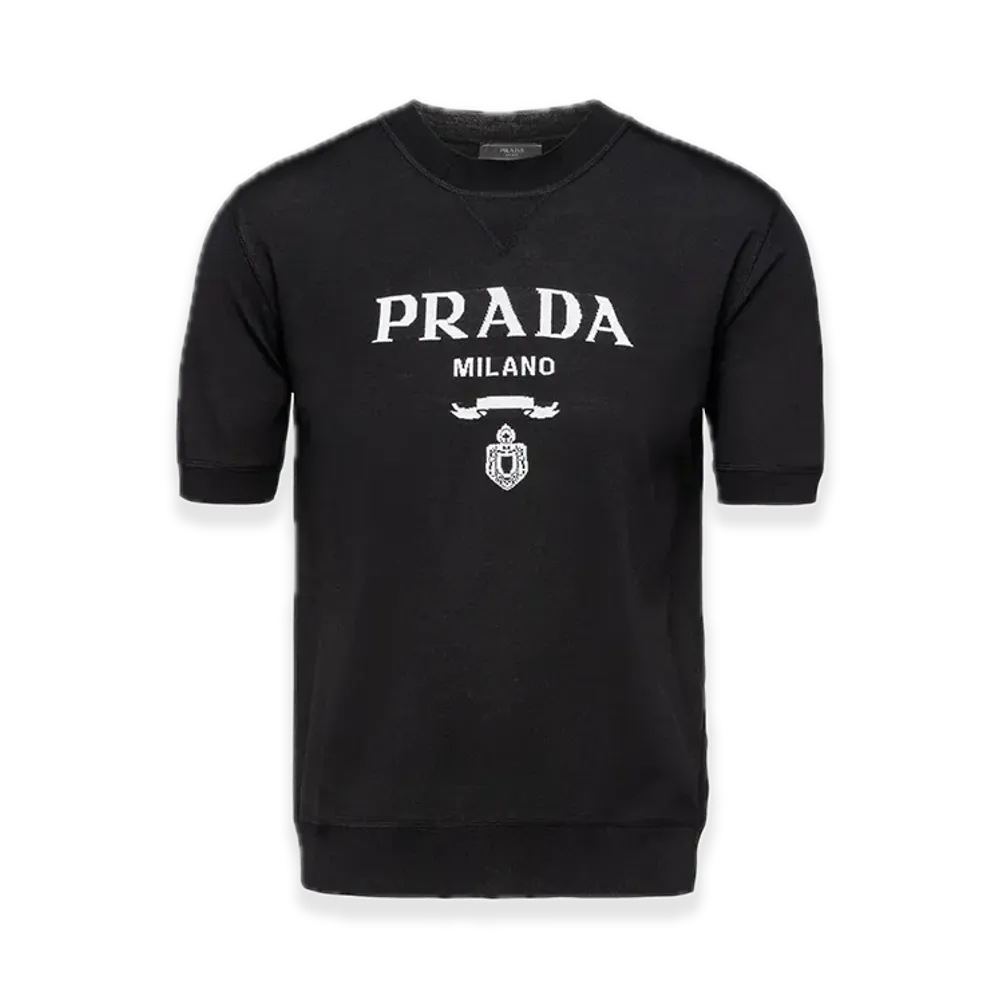 PRADA Superfine Wool Crewneck Sweater "Black"