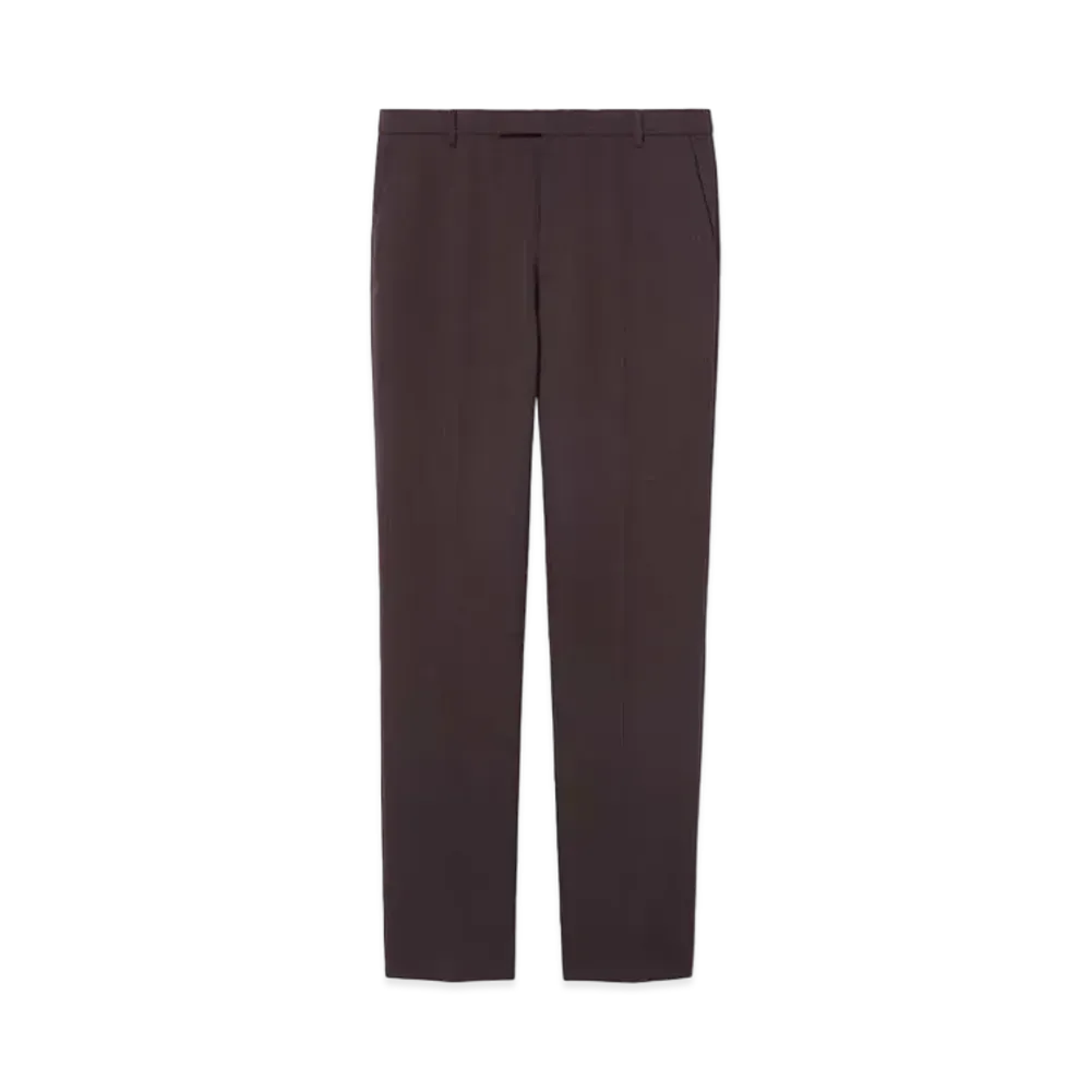 GUCCI Wool Pant with Embroidery "Burgundy"
