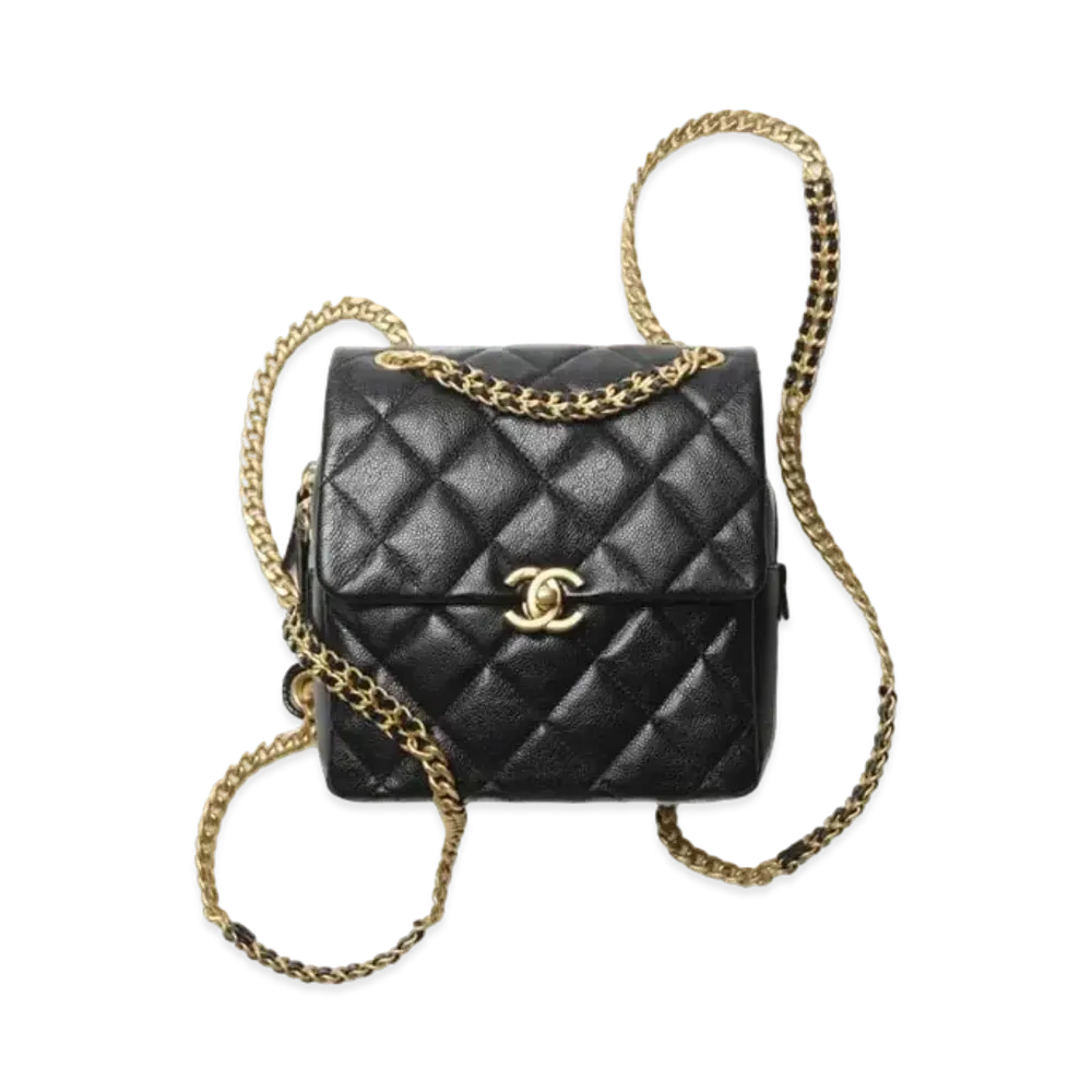 CHANEL Backpack Grained Calfskin "Black"