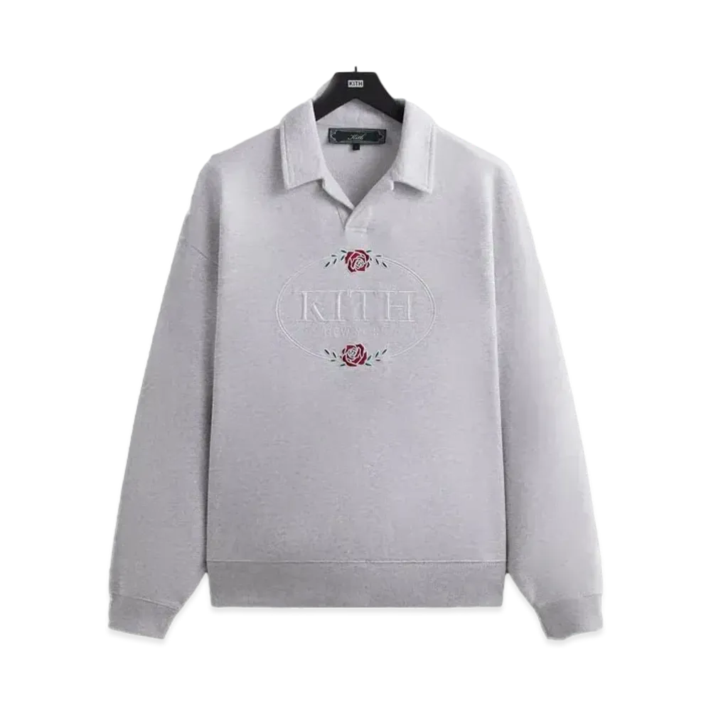 Kith Nelson Collared Pullover "Light Heather Grey"