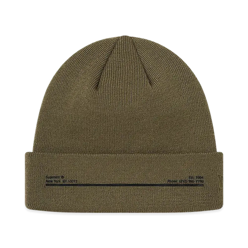 Supreme New Era Shop Beanie "Olive"