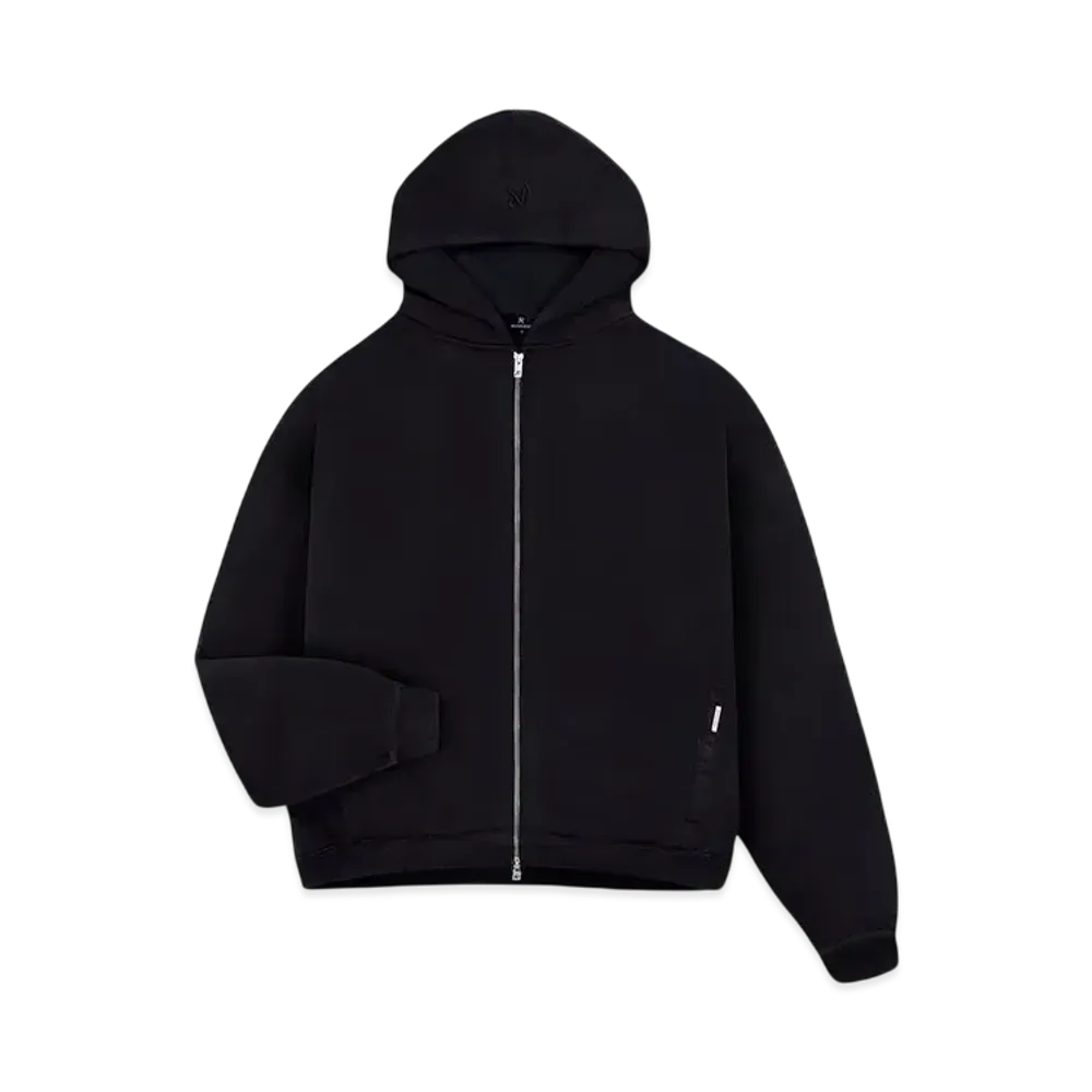 REPRESENT Initial Boxy Zip Through Hoodie "Black"