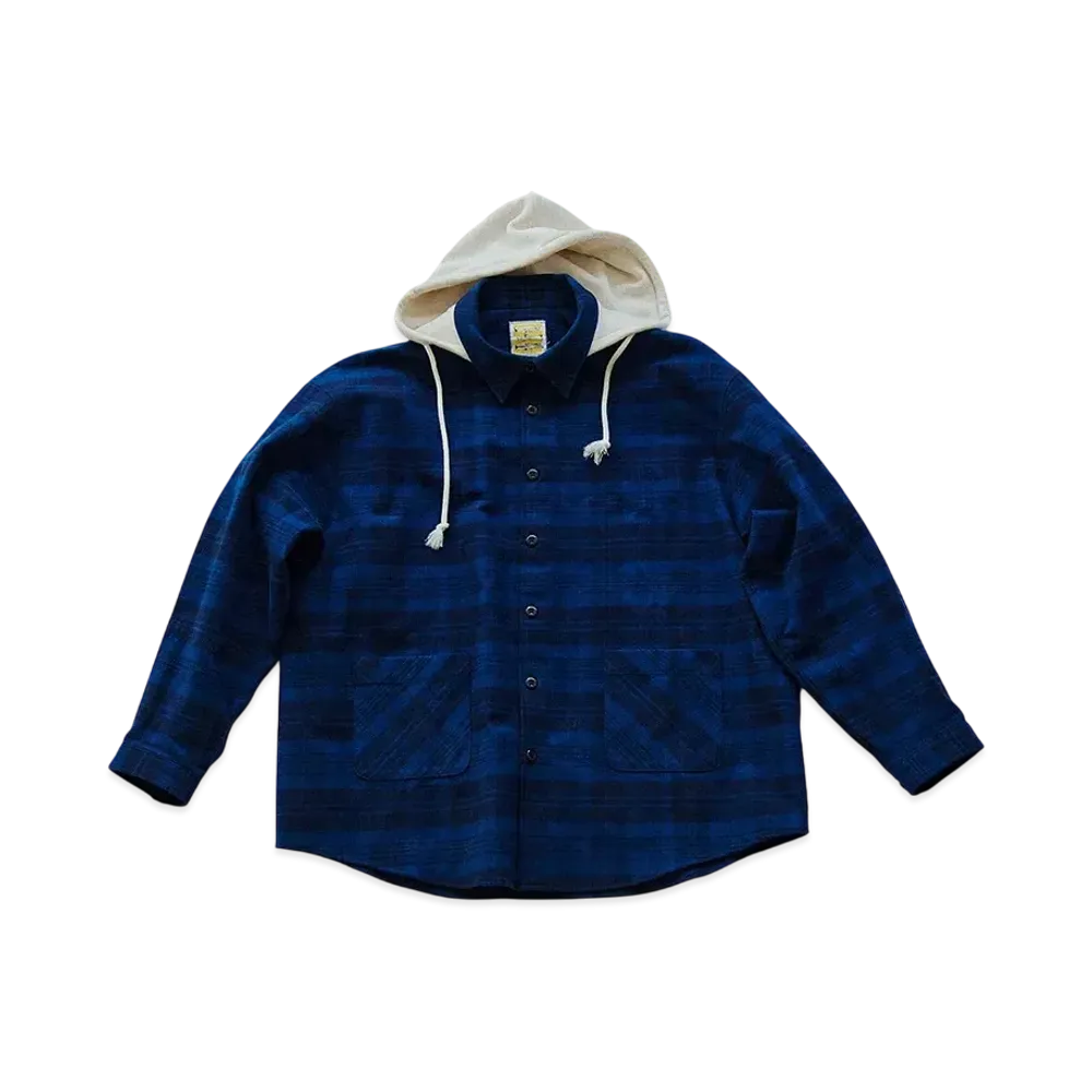 MIN-NANO x DIGAWEL Hooded Shirt Blouson "Blue"