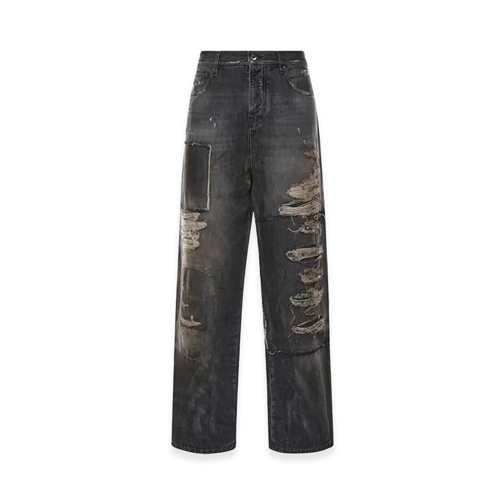 AMIRI Carpenter Repaired Baggy Jeans "Black"
