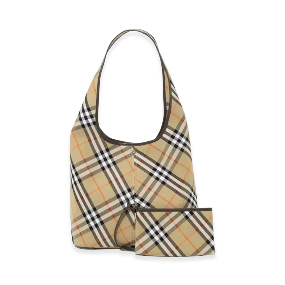 Burberry Women's Large Check Shoulder Bag "Sand"