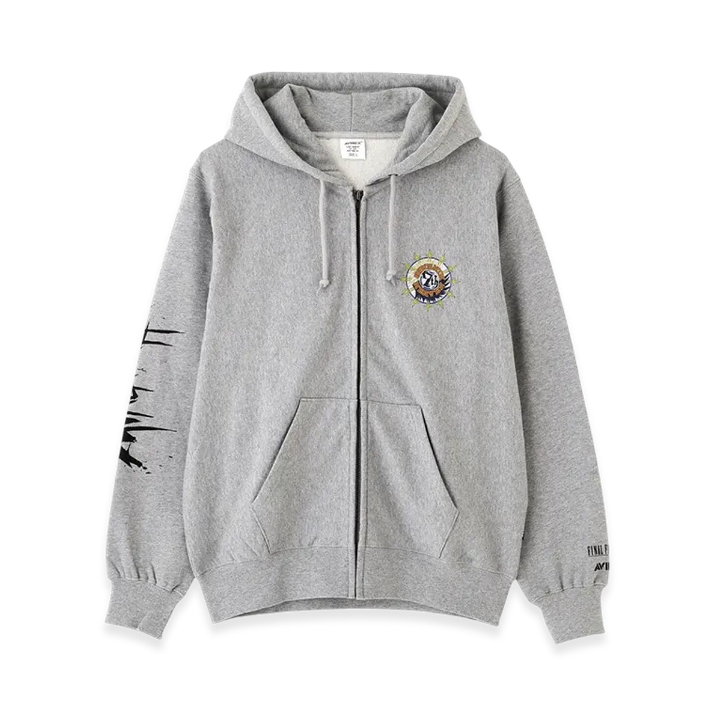 AVIREX x Final Fantasy VII Remake Zip Up Hoodie "Seventh Heaven" "Gray"