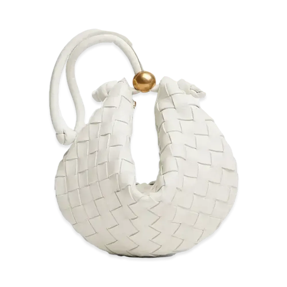 Bottega Veneta Turn Intrecciato Small Pouch "White"