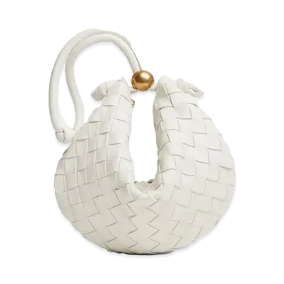Bottega Veneta Turn Intrecciato Small Pouch "White"