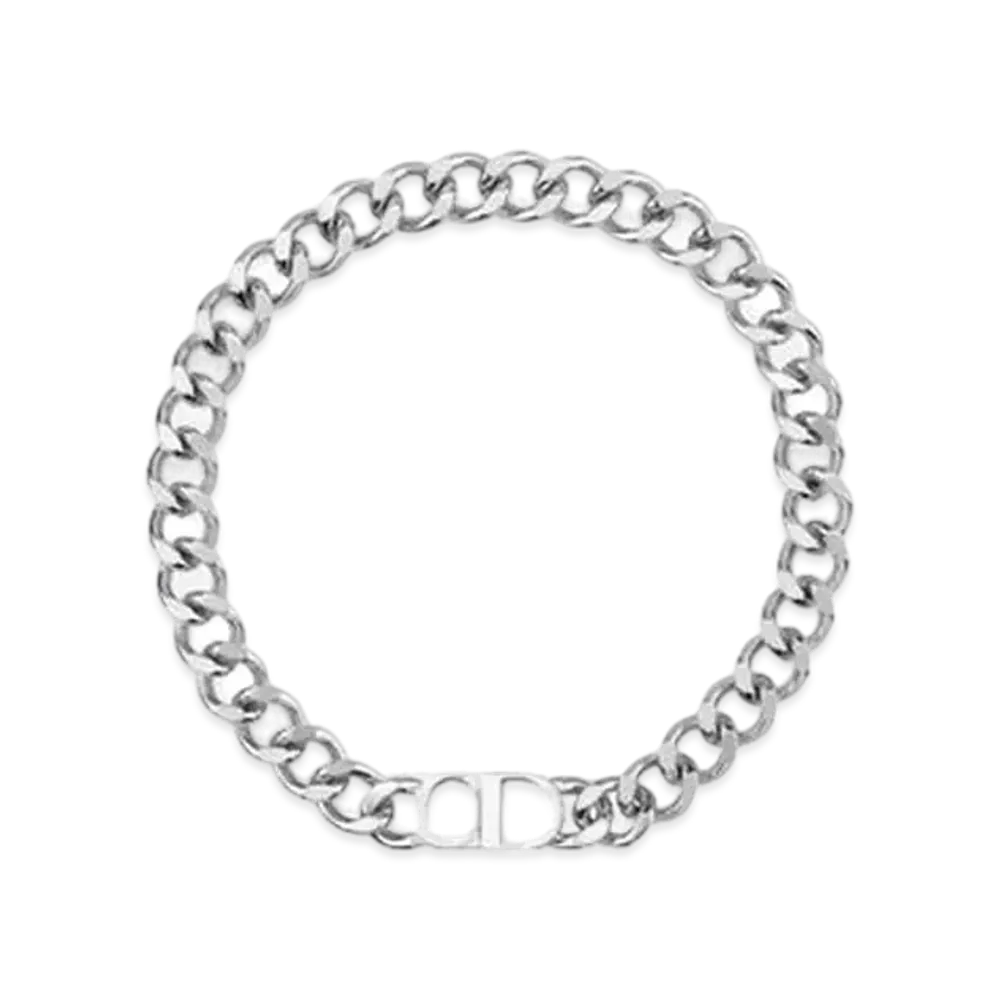 Dior CD ICON Chain Link Necklace "Silver"