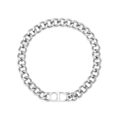 Dior CD ICON Chain Link Necklace "Silver"