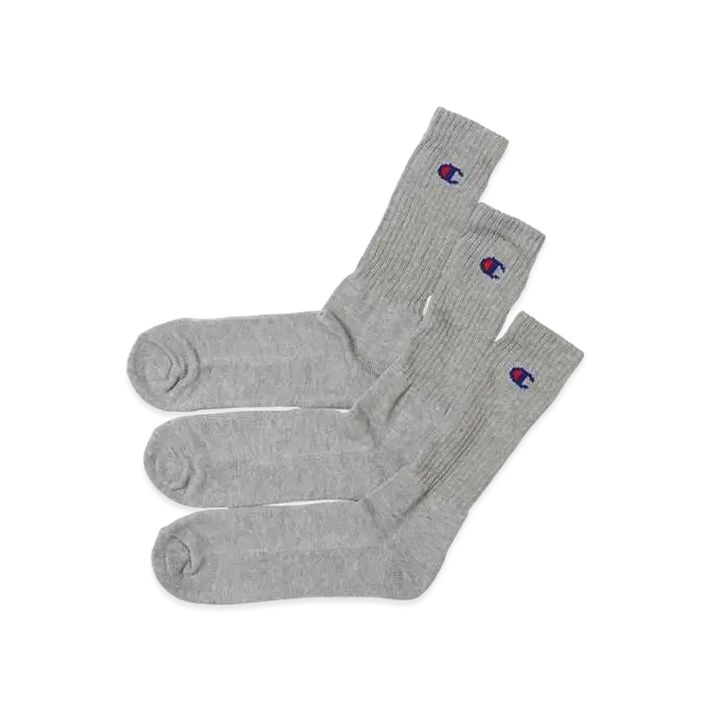 Champion 3 Pairs Full Length Socks (Half Pile) "Heather Gray"