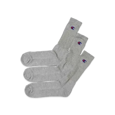 Champion 3 Pairs Full Length Socks (Half Pile) "Heather Gray"