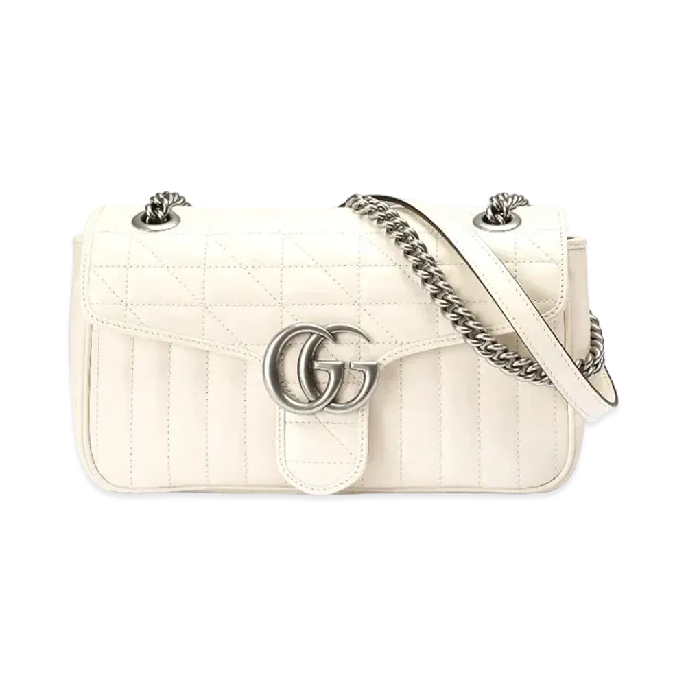 GUCCI GG Marmont Small Shoulder Bag "White"