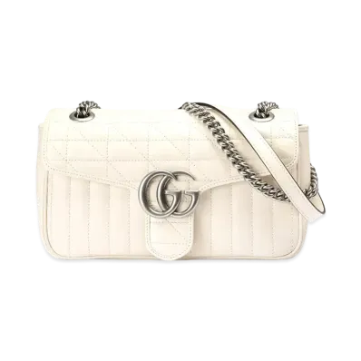 GUCCI GG Marmont Small Shoulder Bag "White"