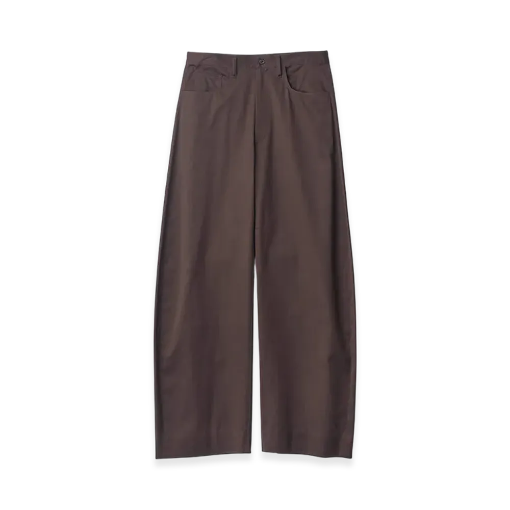 ssstein Cotton Satin Round Pants "Dark Brown"
