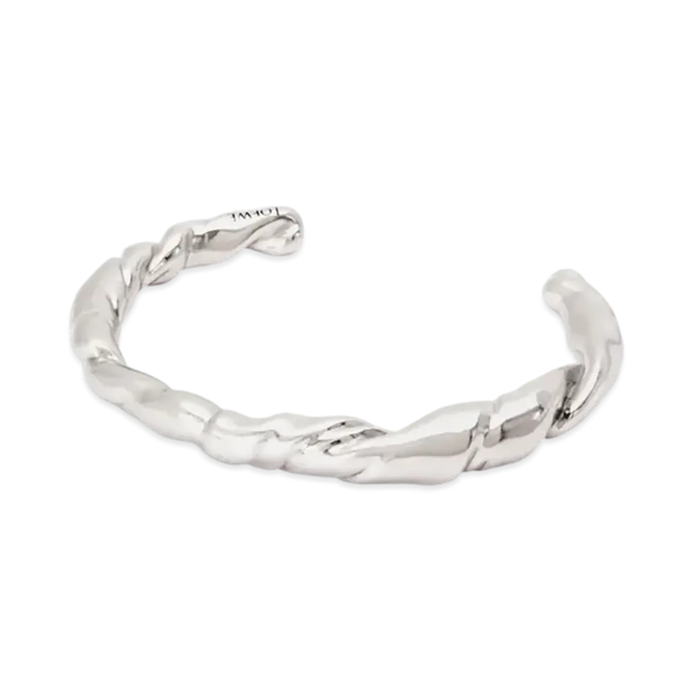 LOEWE Nappa Twist Cuffs Thin "Silver"