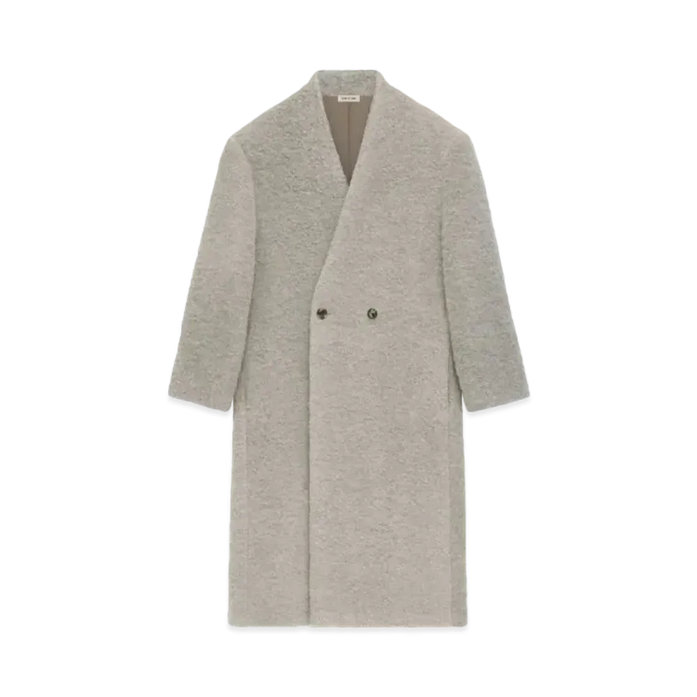 FEAR OF GOD Wool Boucle Lapelless Coat "Paris Sky"