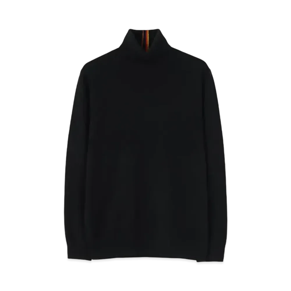 Paul Smith Artist Stripe Point Cashmere Turtle Knit "Black"