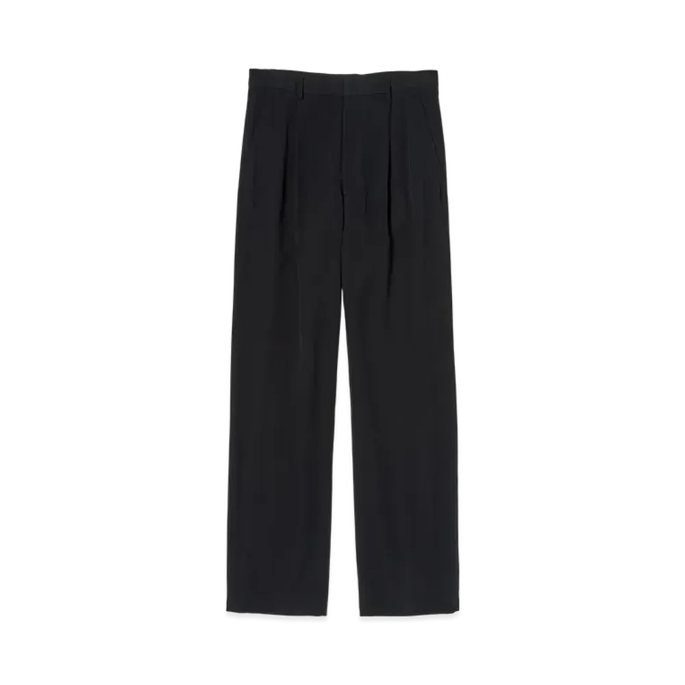 AURALEE Light Cotton Wool Viyella Slacks "Black"
