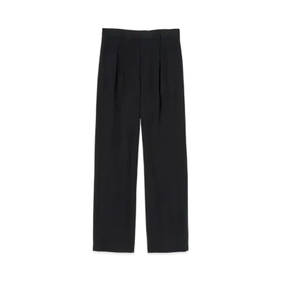 AURALEE Light Cotton Wool Viyella Slacks "Black"
