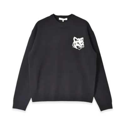Maison Kitsune Fox Head Intarsia Comfort Jumper "Black"