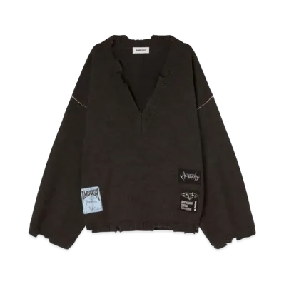 AMBUSH Felted Knit V-Neck "Medium Grey"