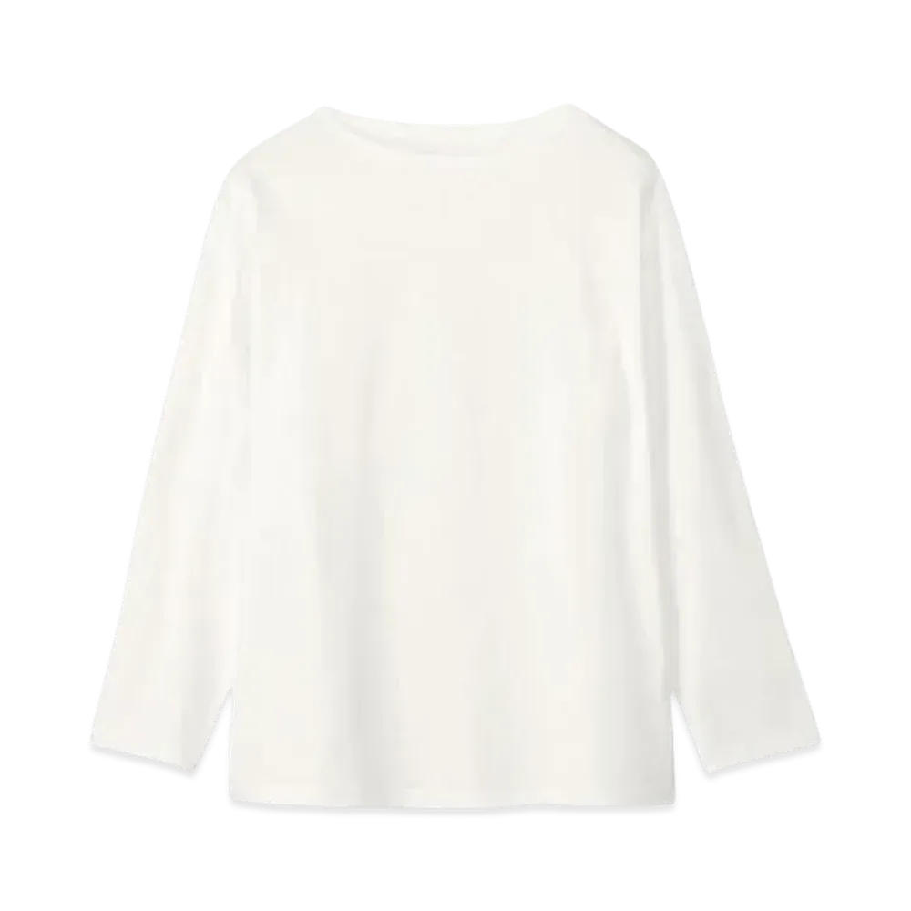 Goldwin Hard Twist Boat Neck Long Sleeve T-Shirt (Unisex) "White"