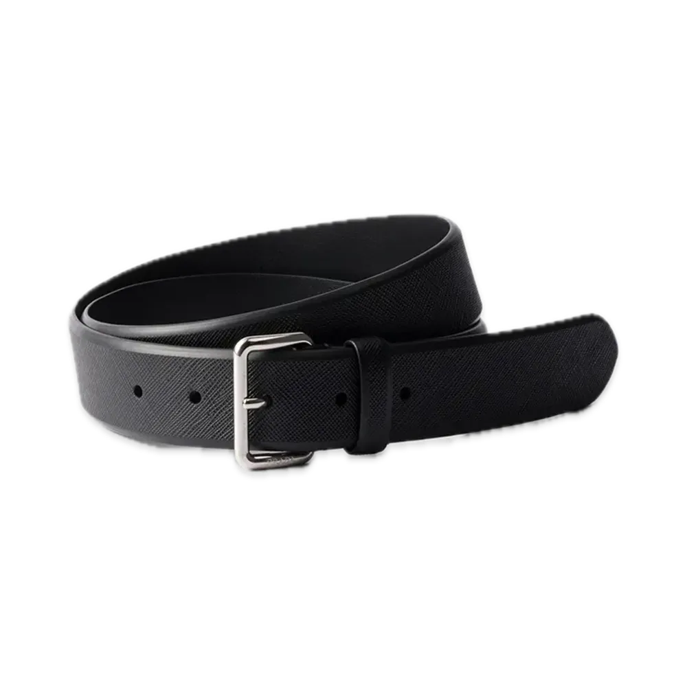 PRADA Saffiano Leather Belt "Black"