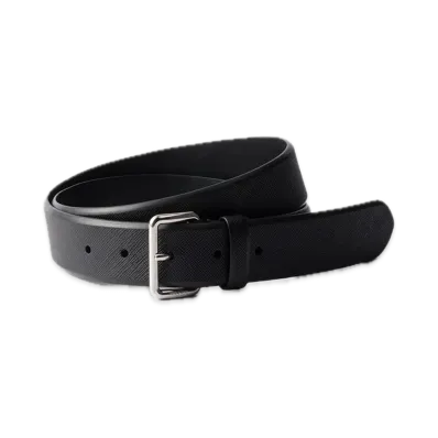 PRADA Saffiano Leather Belt "Black"