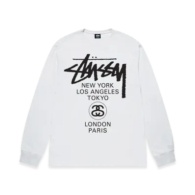 Stussy World Tour LS Tee 2023 "White"