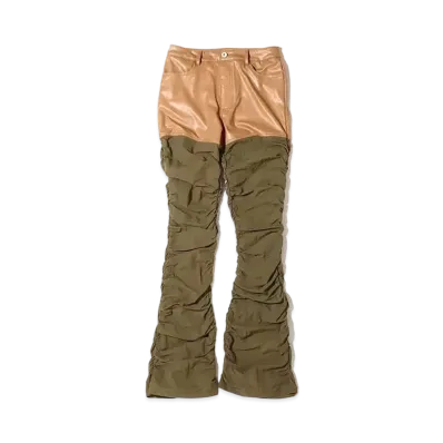 atmos pink Different Material Docking Flare Pants "Brown"