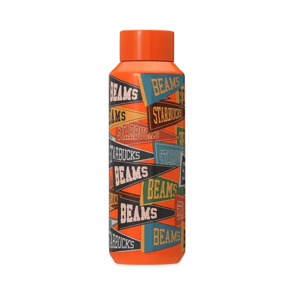 STARBUCKS x BEAMS Recycled Stainless Steel Bottle Pennant Design 473ml "Orange"