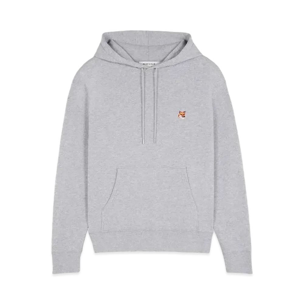 Maison Kitsune Fox Head Patch Regular Hoodie "Light Grey Melange"