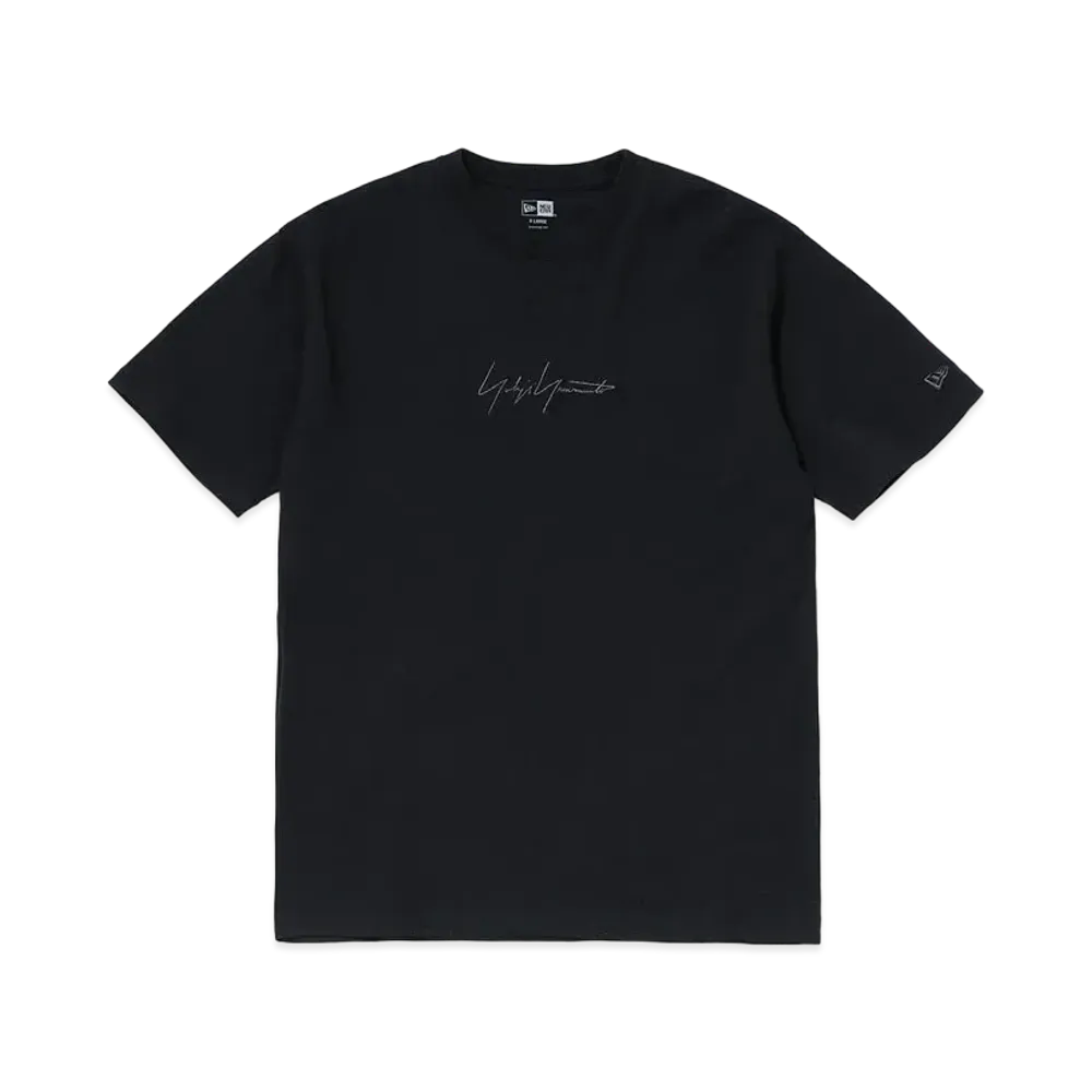 Yohji Yamamoto Pour Homme NEW ERA METALLIC BLACK SIGNATURE SS TEE "Black"