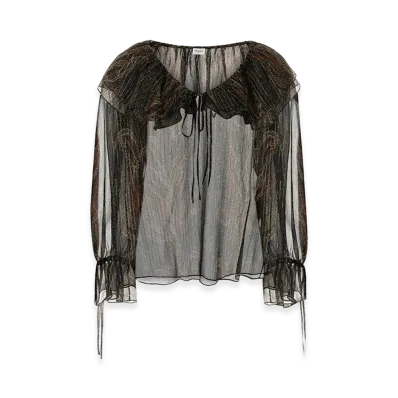 Saint Laurent Women's Silk Blend Blouse "Printed"