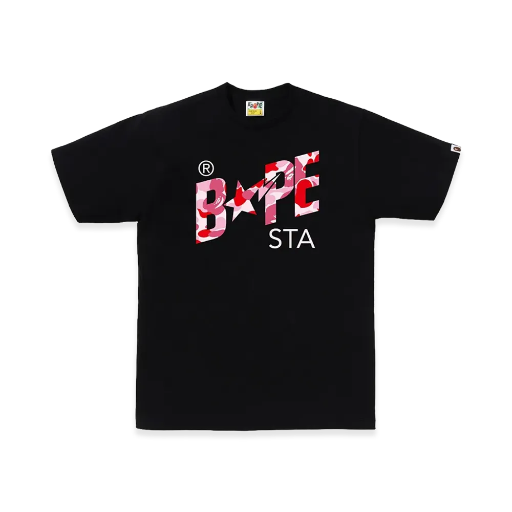 A BATHING APE ABC Camo Bape Sta Tee "Black/Pink"