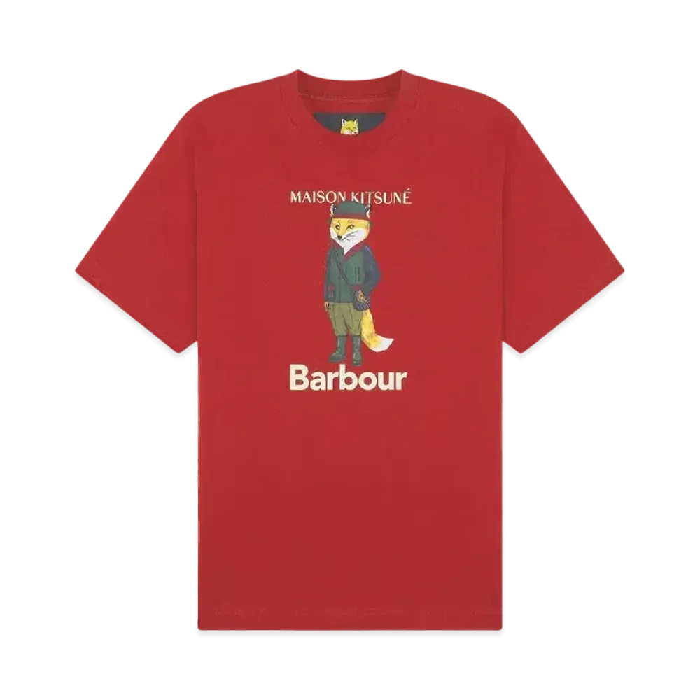Maison Kitsune x Barbour Beaufort Fox T-Shirt "Burnt Red"