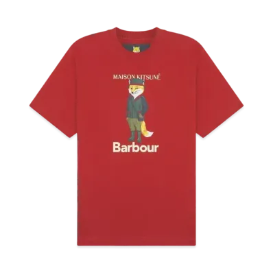 Maison Kitsune x Barbour Beaufort Fox T-Shirt "Burnt Red"