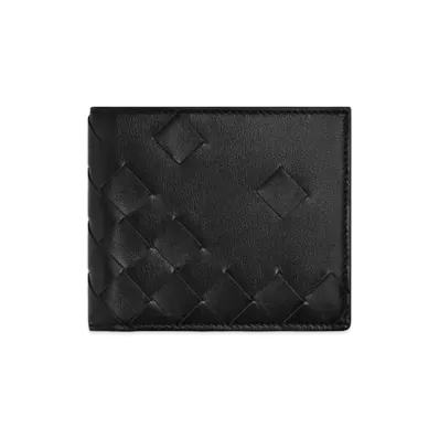 Bottega Veneta Intrecciato Bi-fold Wallet "Black"