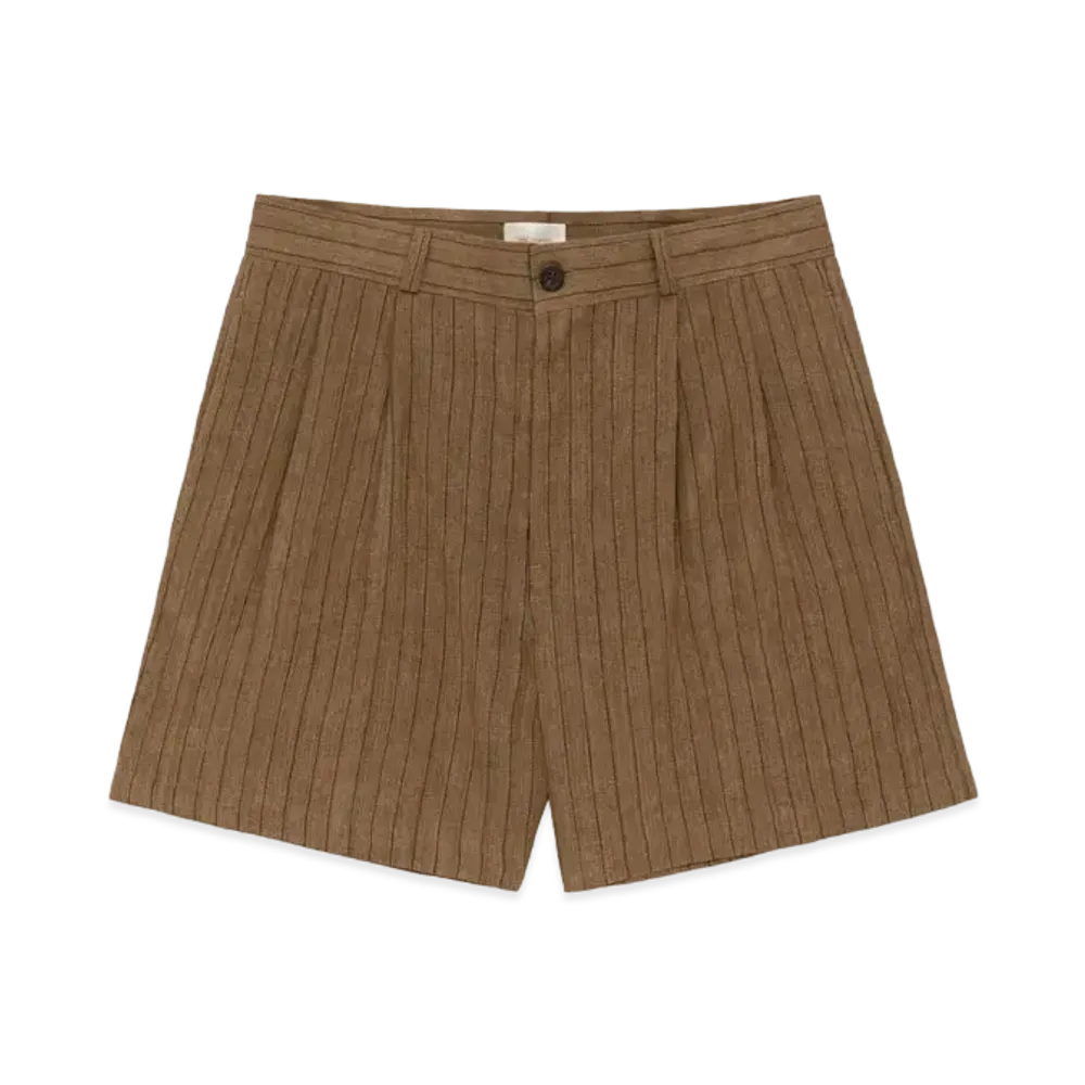 Aime Leon Dore Double Pleated Linen Short "Brown"