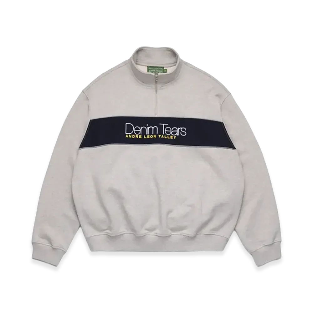 DENIM TEARS André Leon Talley Quarter-Zip Sweatshirt "Grey"