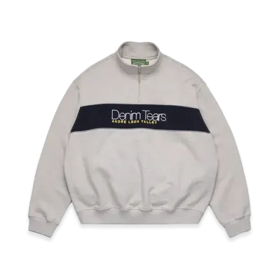 DENIM TEARS André Leon Talley Quarter-Zip Sweatshirt "Grey"