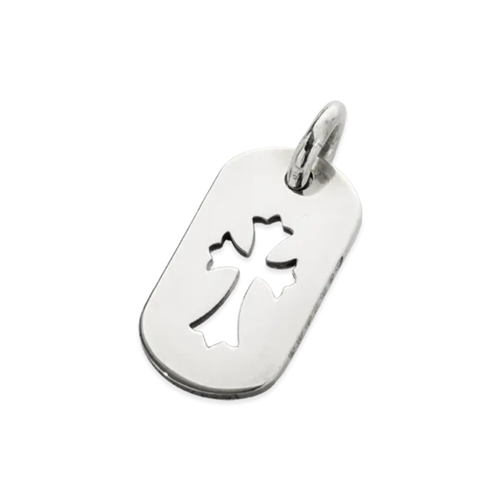 Chrome Hearts Dog Tag Small Cut Out Cross "Silver"