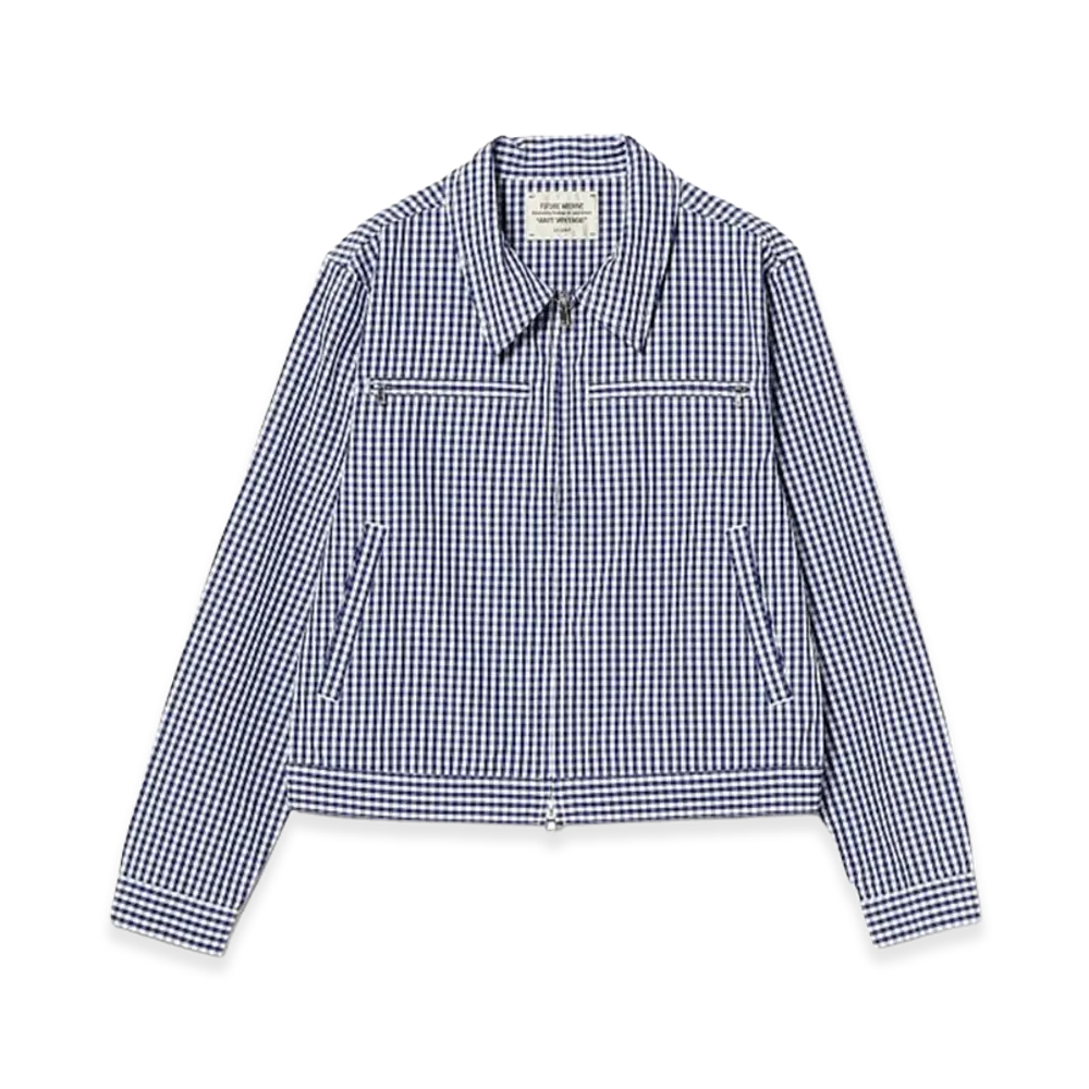 BEAMS FUTURE ARCHIVE Gingham Shirt Blouson "Navy"