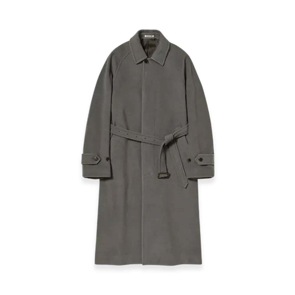 AURALEE Cashmere Wool Mosser Soutien Collar Coat "Gray"