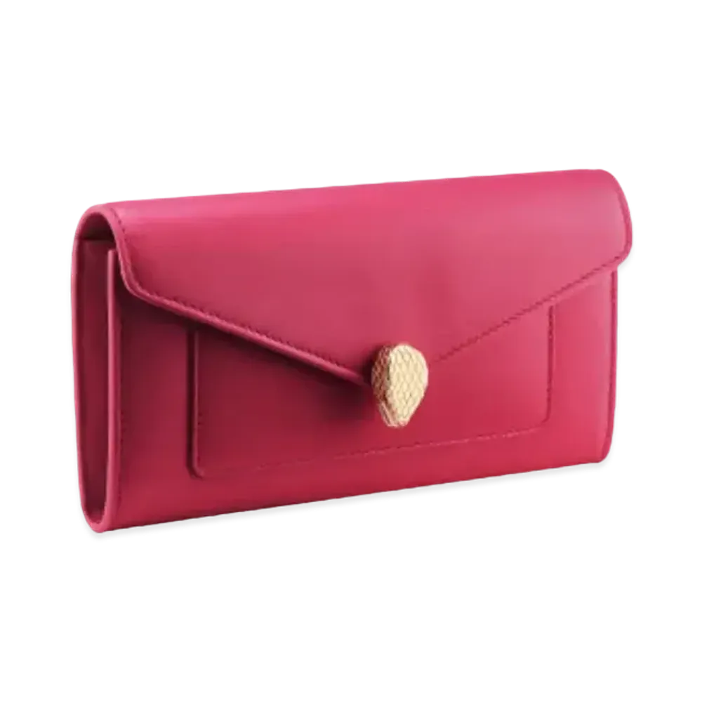 BVLGARI Serpenti Forever Large Wallet "Beetroot Spinel Fuchsia"