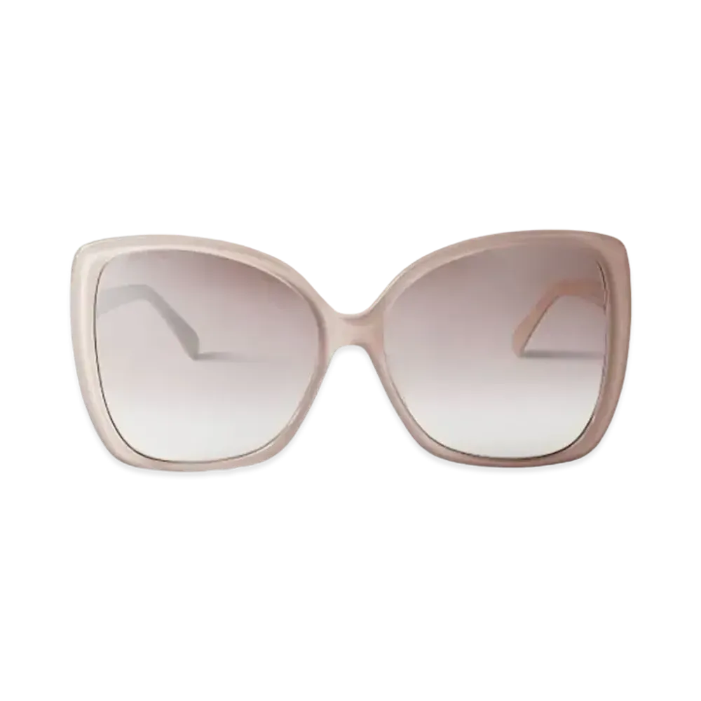 Jimmy Choo Becky Frame Over Size Sunglasses With Swarovski Crystals "Nude"