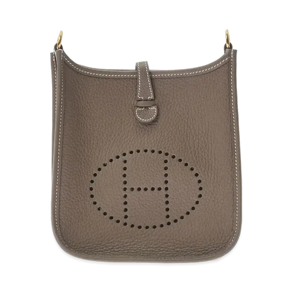Hermes Evelyne 1 Taurillon Clemence "Etain/Gold"