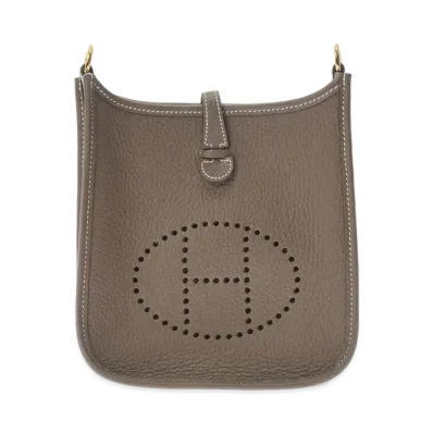 Hermes Evelyne 1 Taurillon Clemence "Etain/Gold"