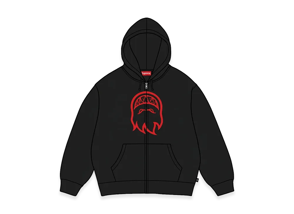 Supreme x Spitfire Zip Up Hooded Sweatshirt "Black"